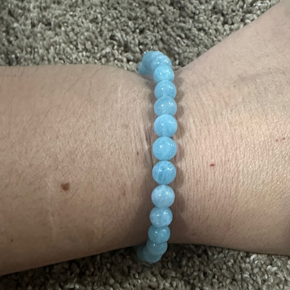 Natural Aquamarine Beaded Bracelet